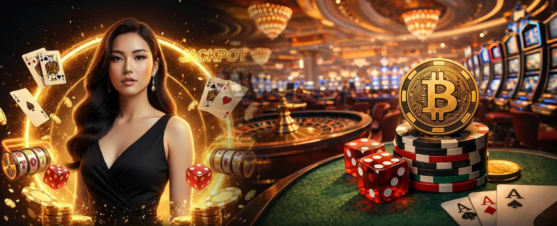 phdream Casino luxurious gaming atmosphere with golden accents